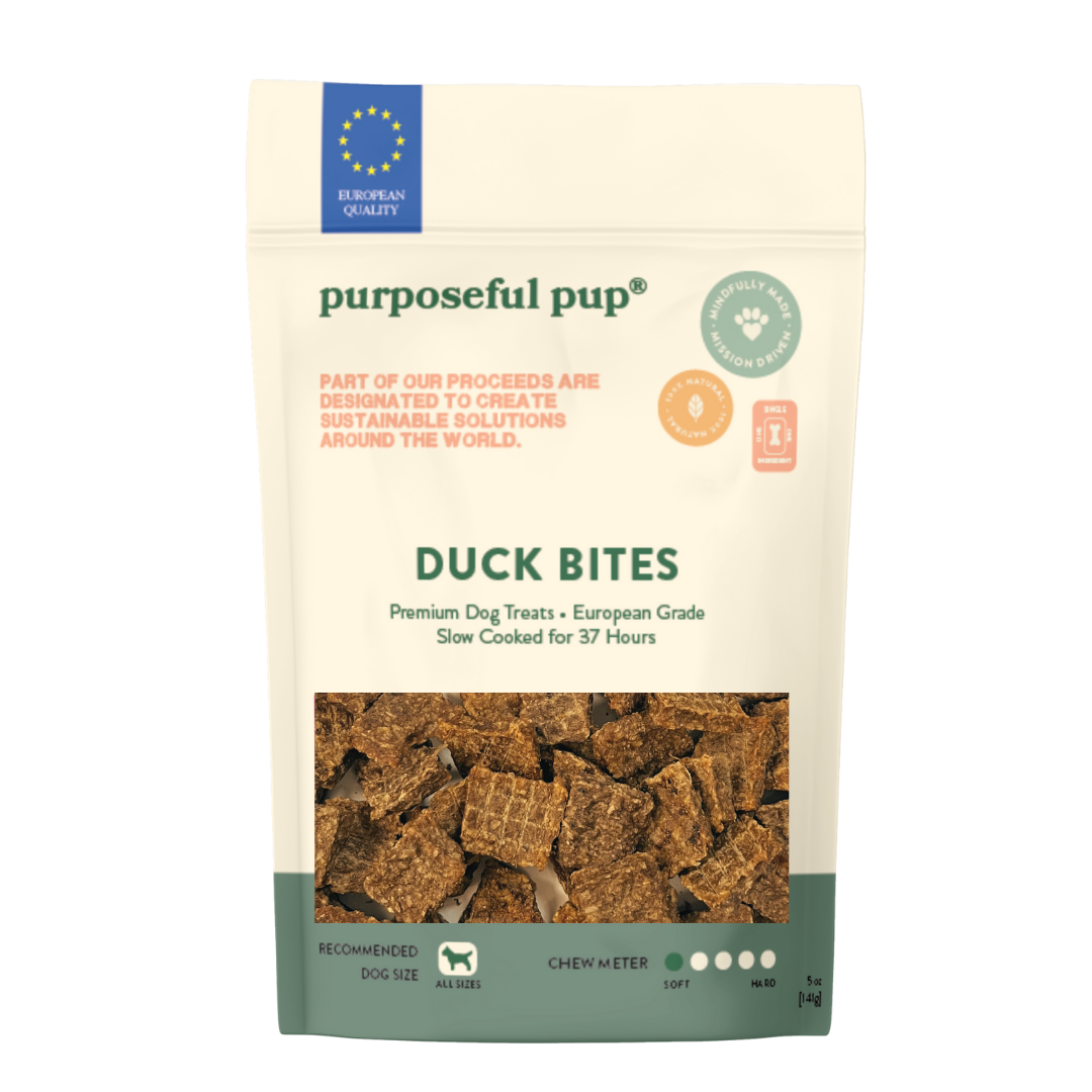 Duck Bites 5oz package – Purposeful Pup natural single-ingredient duck dog treats