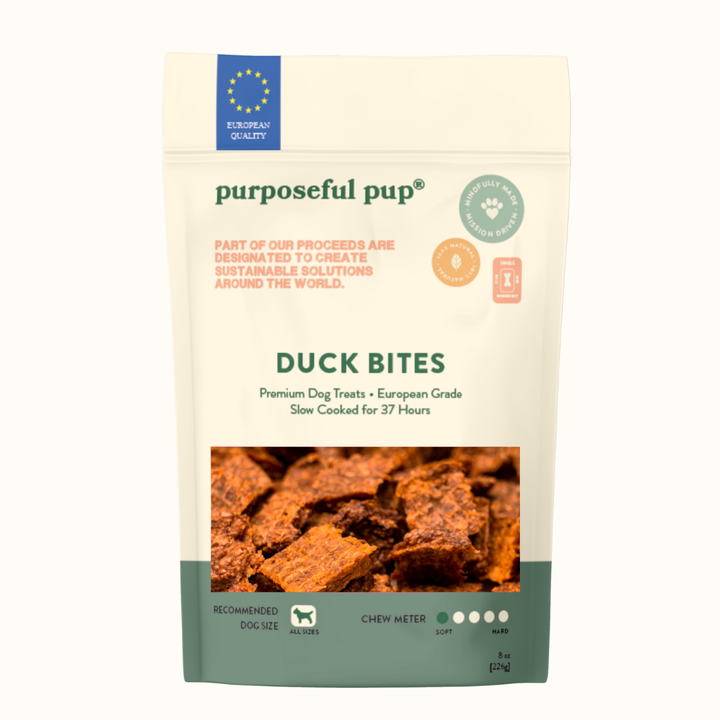 Duck Bites 8oz – natural single-ingredient duck dog treats, European grade | Purposeful Pup