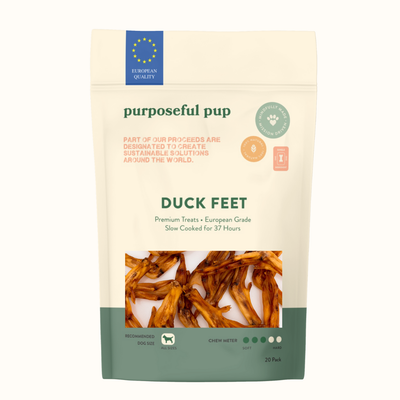Duck Feet 20-pack – natural European-grade dehydrated duck feet dog treats | Purposeful Pup