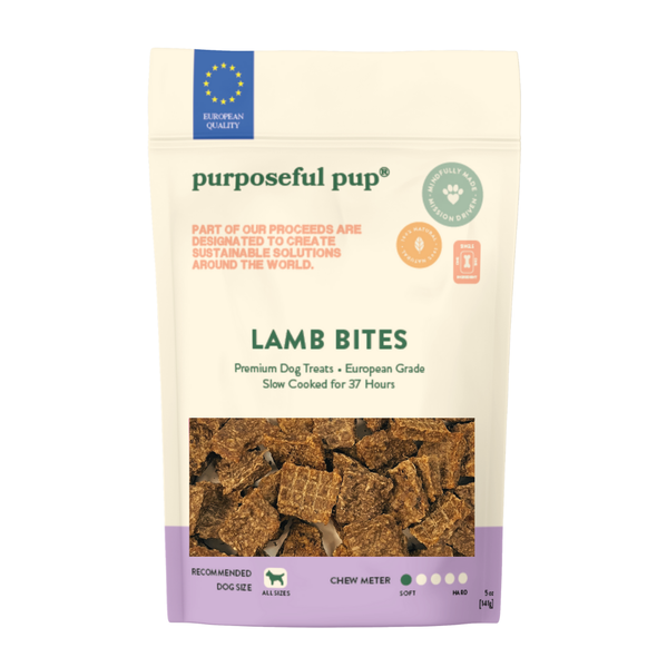 Lamb Bites 5oz – natural single-ingredient lamb dog treats, European grade | Purposeful Pup