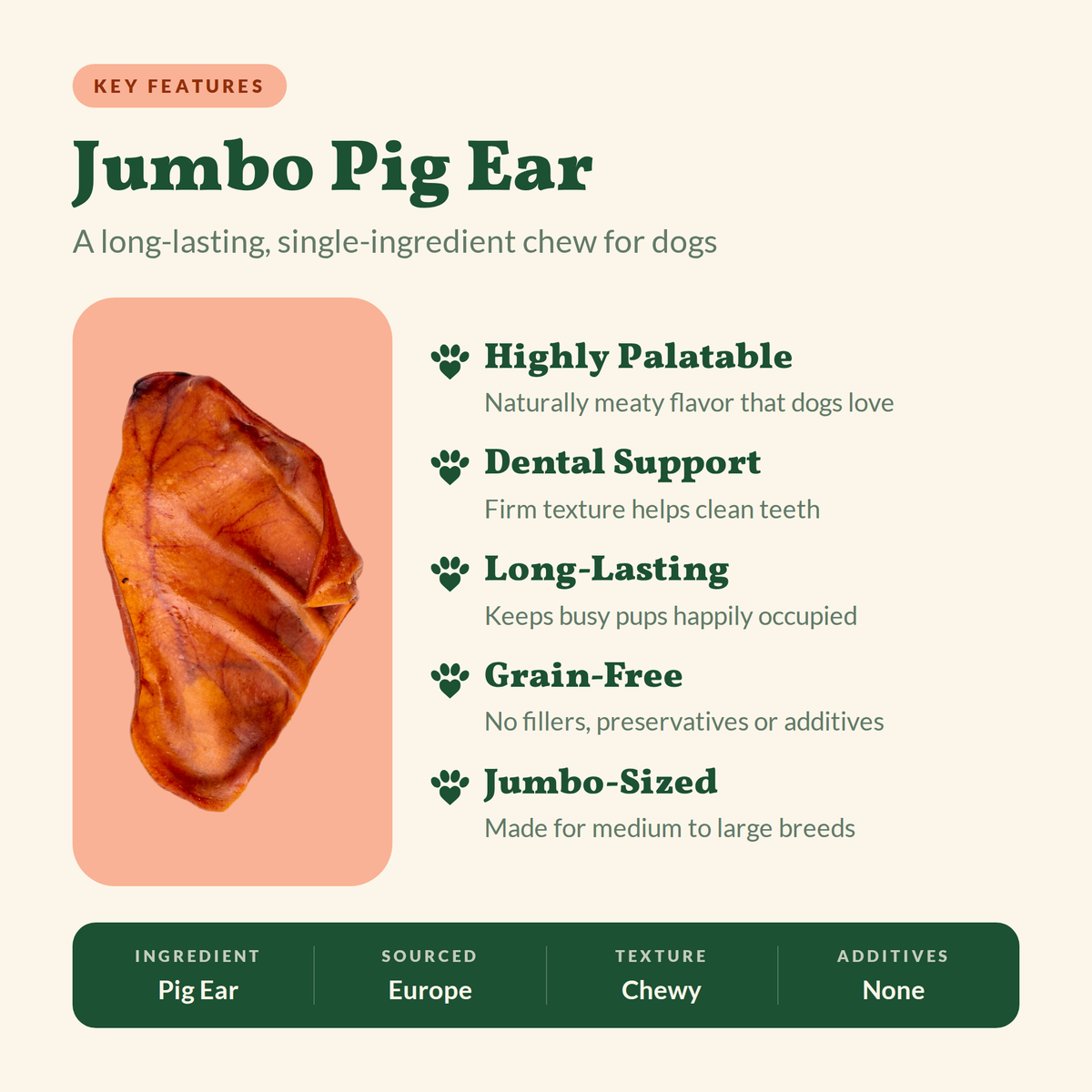 Jumbo European Pig Ears